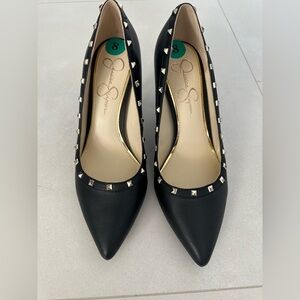 Jessica Simpson black studded pumps